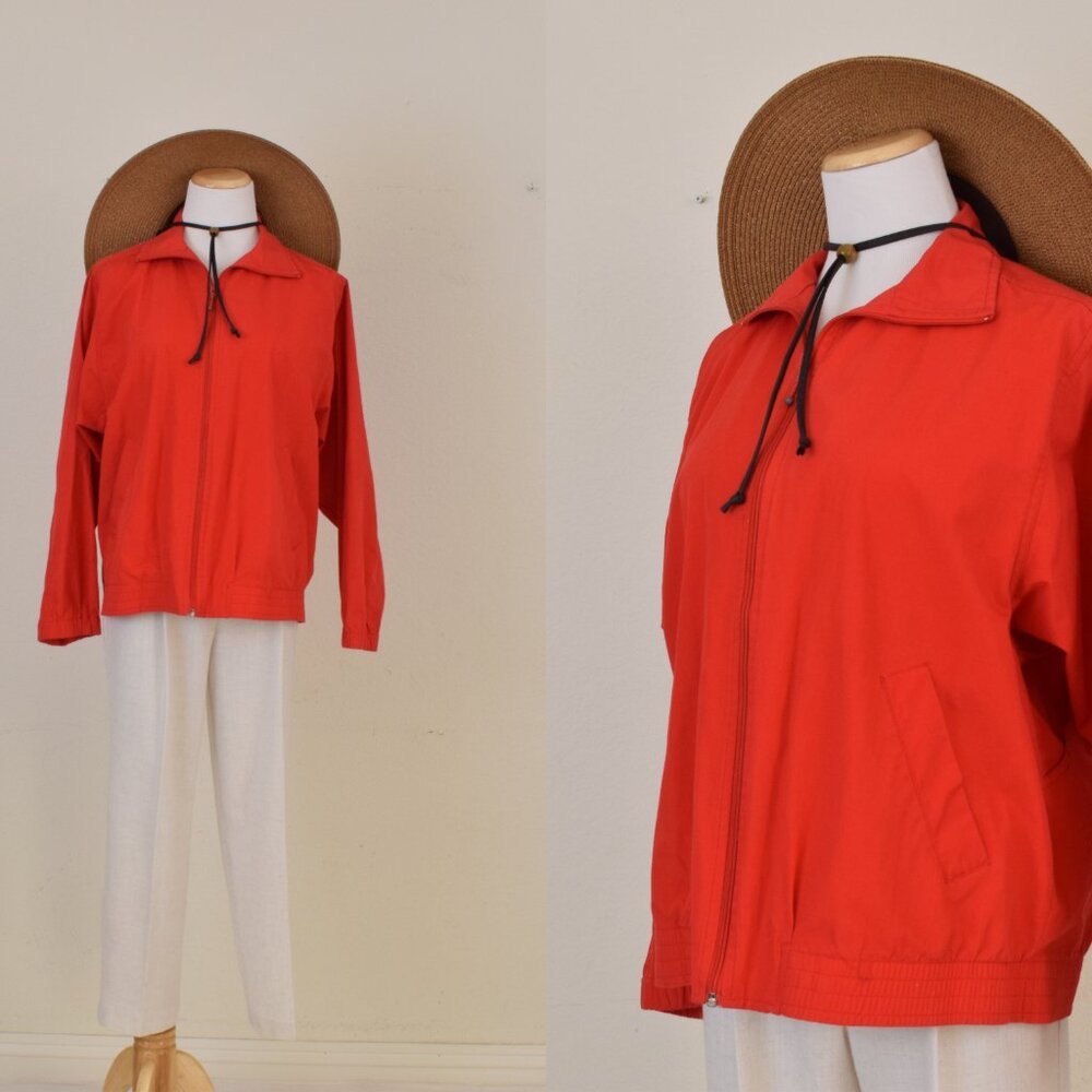 Vintage 90s Koret Francisca Lightweight Cotton/Poly Full-Zip Jacket | size‎ M
